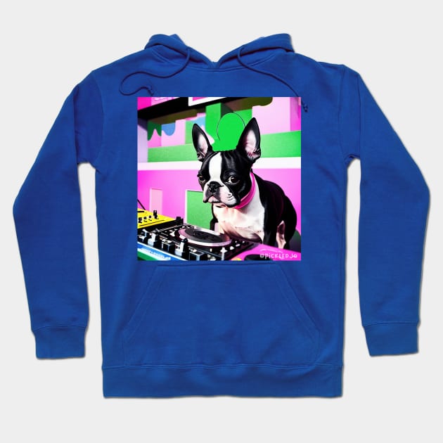 Dog DJ Pop Art Hoodie by Pickledjo